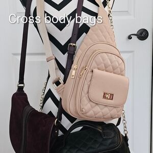 Elegant Beige Quilted Crossbody Bag